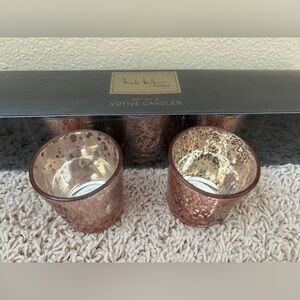 Set of 5 Nicole Miller Home rose gold votive candles candle holders - no candles